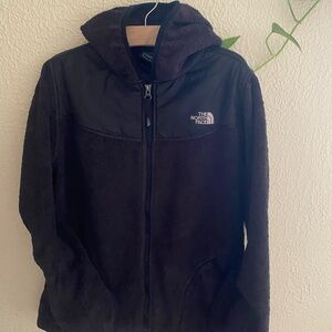 The North Face Black Hooded Sherpa full zip size XL girls youth